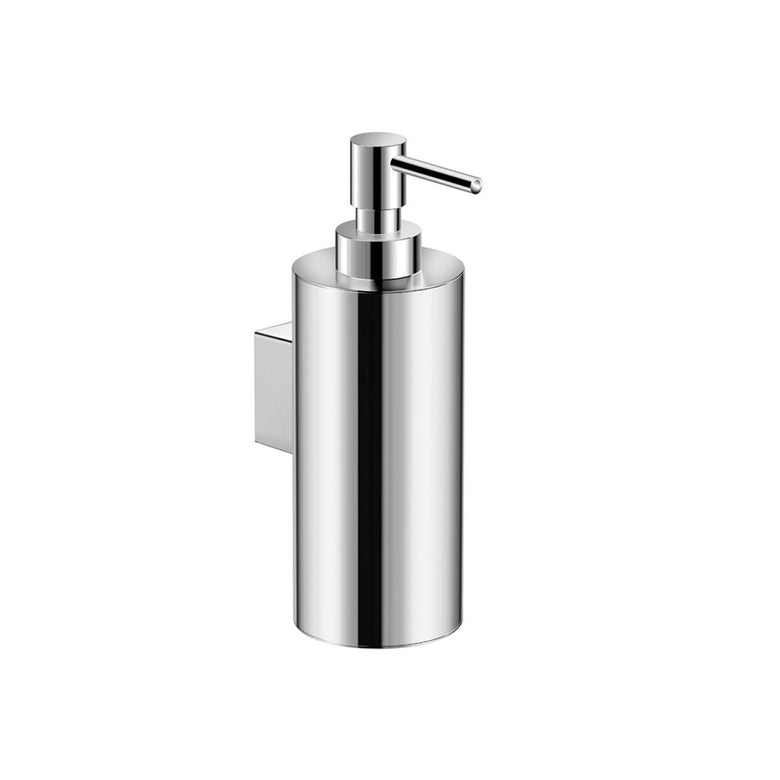 Dispenser sapone liquido con fissaggio a muro Cromo Cosmic, dettaglio ravvicinato del materiale e dell'aggancio...
