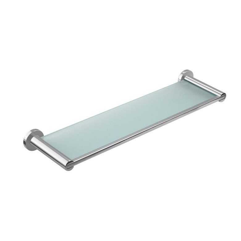 Cosmic Architect Mensola 43 cm bagno Cromo in lucido installato in bagno moderno con ante in vetro temperato - Industrias...