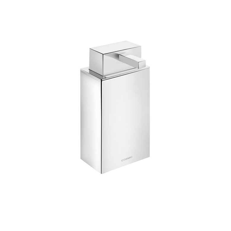 Dispenser sapone liquido da Appoggio cromo Bathlifea Cosmic montato a parete, vista del design e della finitura...