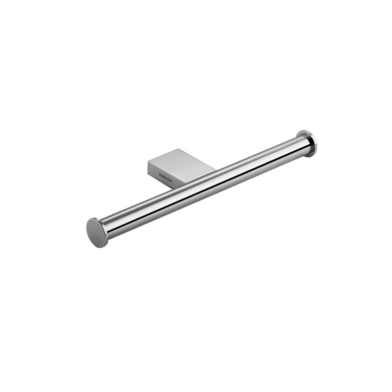 Portarotolo Doppio Senza Coperchio a muro Cromo Project in acciaio inox montato a parete, vista del design e della...