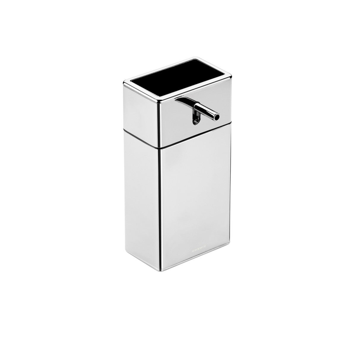 Dispenser sapone liquido a muro Cromo Nero Extreme Cosmic, dettaglio ravvicinato del materiale e dell'aggancio...
