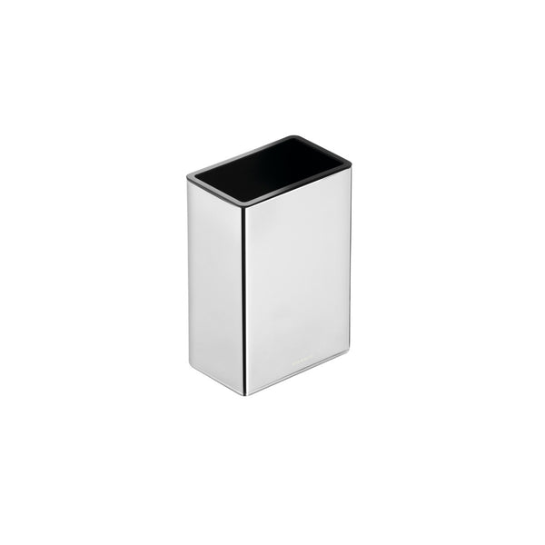 Bicchiere portaspazzolini quadro da Appoggio Cromo Nero Extreme 2530153 Cosmic