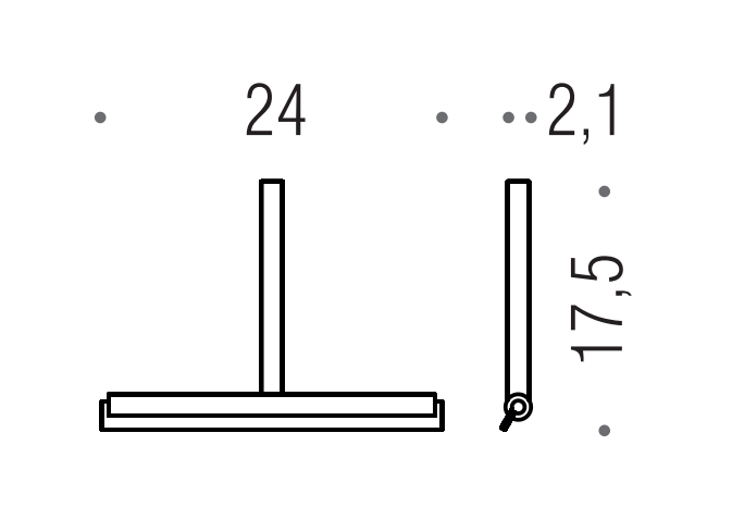 Schema tecnico di Colombo design B9656NM Spazzola Tergivetro per box doccia con misure e configurazione