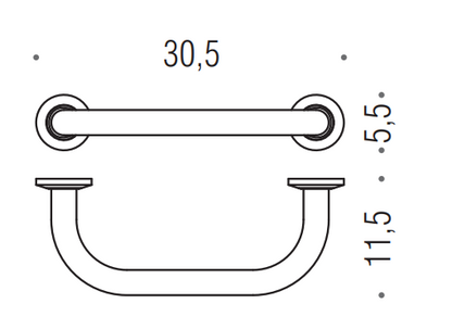 colombo b9720 maniglia di sicurezza 30 cm universale di sostegno per anziani per vasca cromo