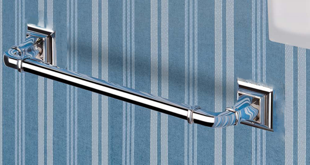 Colombo Portofino Portasciugamani 35 cm Cromo, dettaglio ravvicinato del materiale e dell'aggancio - Colombo Design