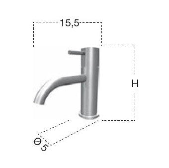 Antonio Lupi Ayati Miscelatore lavabo in Acciaio inox Cromo Satinato, vista frontale su sfondo bianco - Antonio Lupi Design