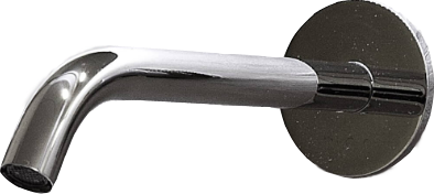 Antonio Lupi Ayati Bocca Erogazione 198 mm A Parete per Cromo Lucido in acciaio inox ambientato su piano bagno con...