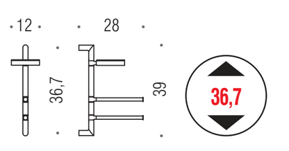 Colombo Planets B9824 Asta Attrezzata con due portasalviette e portasapone in vetro acidato cromo