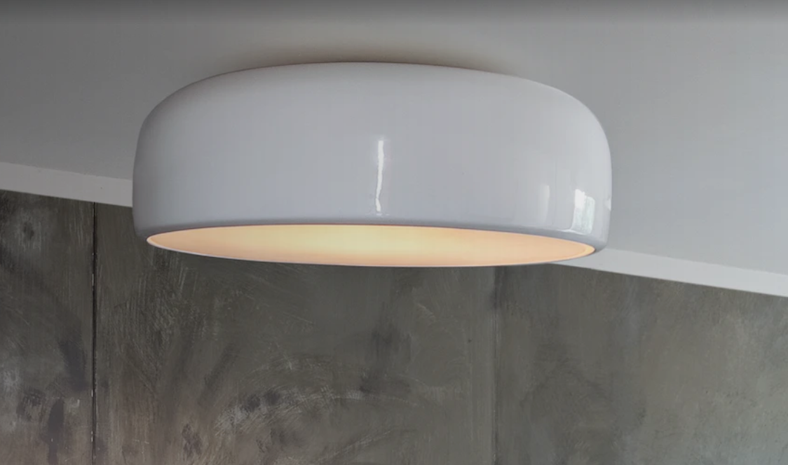 Flos Smithfield Ceiling Pro Lampada 60 cm a soffitto Bianco, particolare del diffusore luminoso