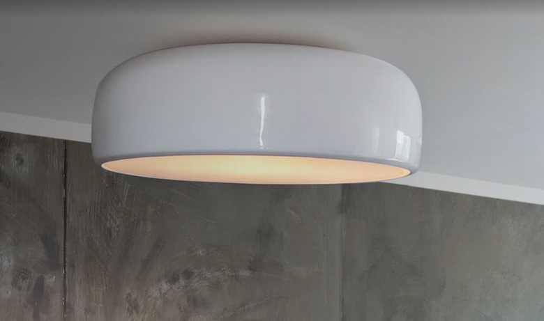 Flos Smithfield Ceiling Pro Lampada 60 cm a soffitto Bianco, particolare del diffusore luminoso