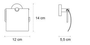 New Line Q3 Portarotolo Coperto Con Coperchio In Acciaio Inox bianco opaco