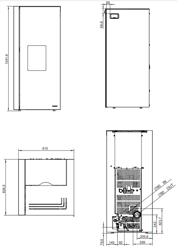 Stufa a pellet ad acqua nera Ecofire Dado Idro 15 805715331 Palazzetti