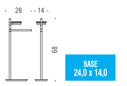 Colombo Square Piantana portasciugamani e portasapone cromo B9902