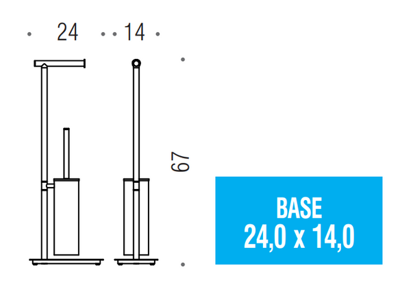 Colombo design square b99070bm piantana attrezzata con porta rotolo porta scopino bianco opaco