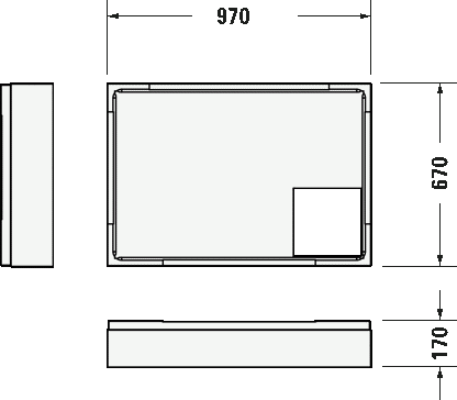 Piatto Doccia 100x70 rettangolare in acrilico sanitario Bianco 7200930000000007 D-Code Duravit