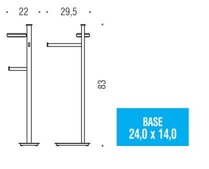 Colombo Units B9113s Piantana portasciugamani con portasapone e portarotolo sinistro cromo