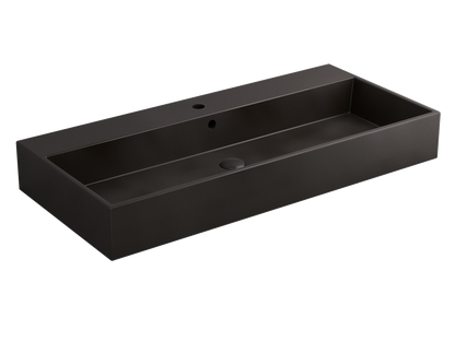 Cielo Smile lavabo 100x46 monoforo rettangolare sospeso o da appoggio con troppo pieno in ceramica lavagna