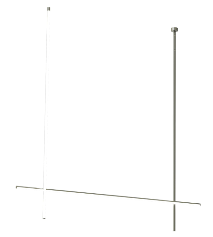 Flos Coordinates Ceiling Long 2 CLIII Lampada a sospensione accesa in ambiente, design e diffusione della luce