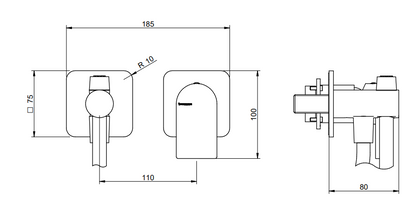 Treemme Ran RWIT22D4CC02 idroscopino bide wc con miscelatore senza parte incasso cromo