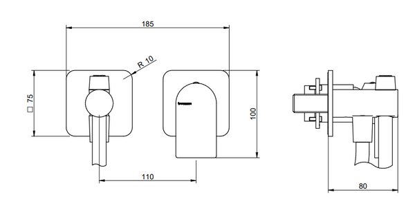 Treemme Ran RWIT22D4CC02 idroscopino bide wc con miscelatore senza parte incasso cromo