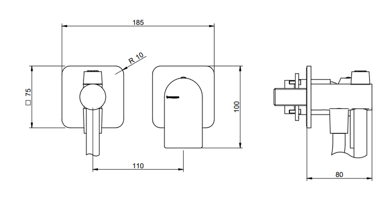 Treemme Ran RWIT22D4CC02 idroscopino bide wc con Cromo Lucido, componenti inclusi smontati: corpo incasso, placca e...