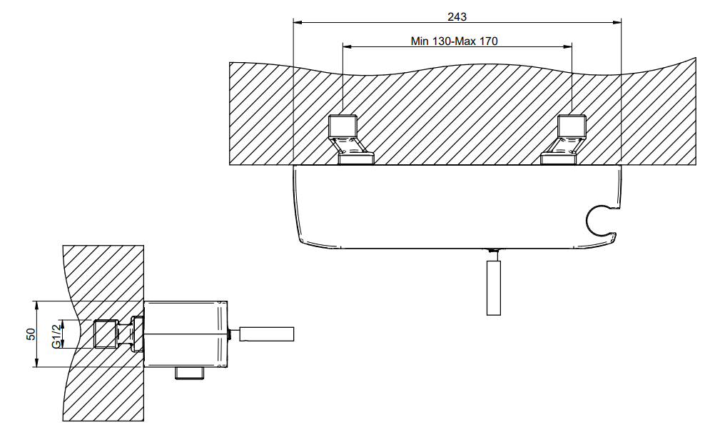 Treemme Arche IT0256CCAHZZ miscelatore monocomando esterno Cromo Lucido, componenti inclusi smontati: corpo incasso...