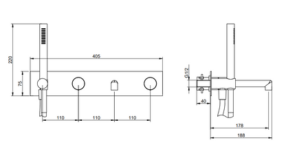Treemme T30 RWIT5BD7CC01 miscelatore monocomando vasca senza parte incasso cromo