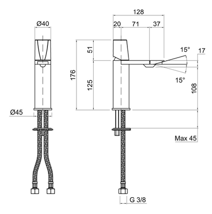 Antonio Lupi indigo Miscelatore Monocomando Bidet Grafite Nd400gr