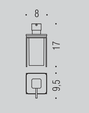 Colombo over dispenser in vetro acidato acciaio b9329, dettaglio ravvicinato del materiale e dell'aggancio - Colombo Design