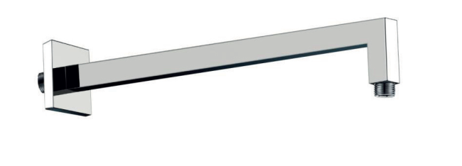 Soffione doccia 20x20 quadro 6,5 mm con braccio cromo Smart, vista laterale del profilo - Exagonshop