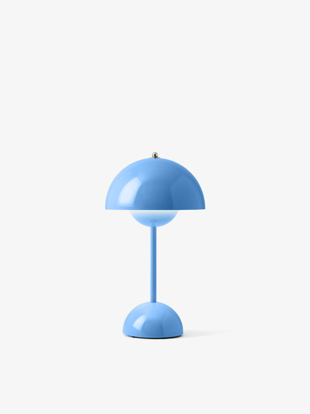 &Tradition Flowerpot VP9 Lampada ricaricabile da interno Azzurro, particolare del diffusore luminoso