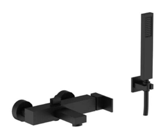 Miscelatore vasca monocomando con doccetta nero opaco PILLAR 9k150