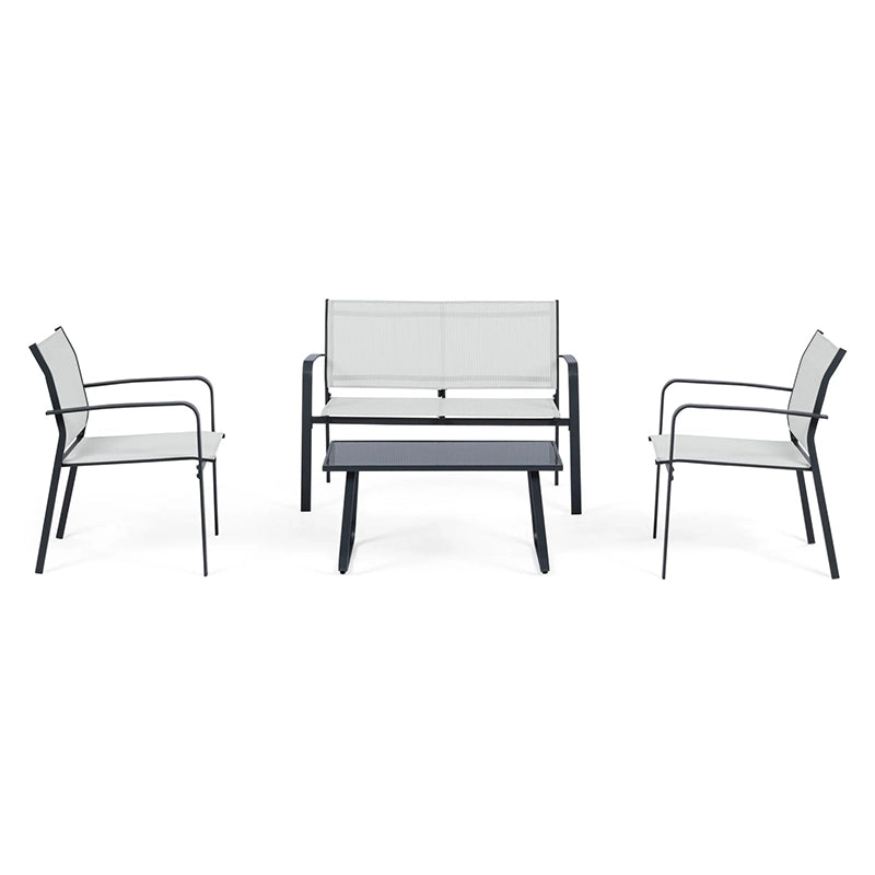 Andrea Bizzotto Arent salotto da Giardino Bianco Antracite Bianco Grigio, vista laterale della struttura e del profilo