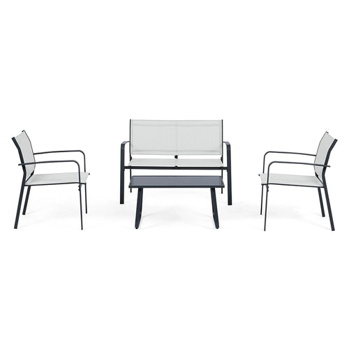 Andrea Bizzotto Arent salotto da Giardino Bianco Antracite Bianco Grigio, vista laterale della struttura e del profilo