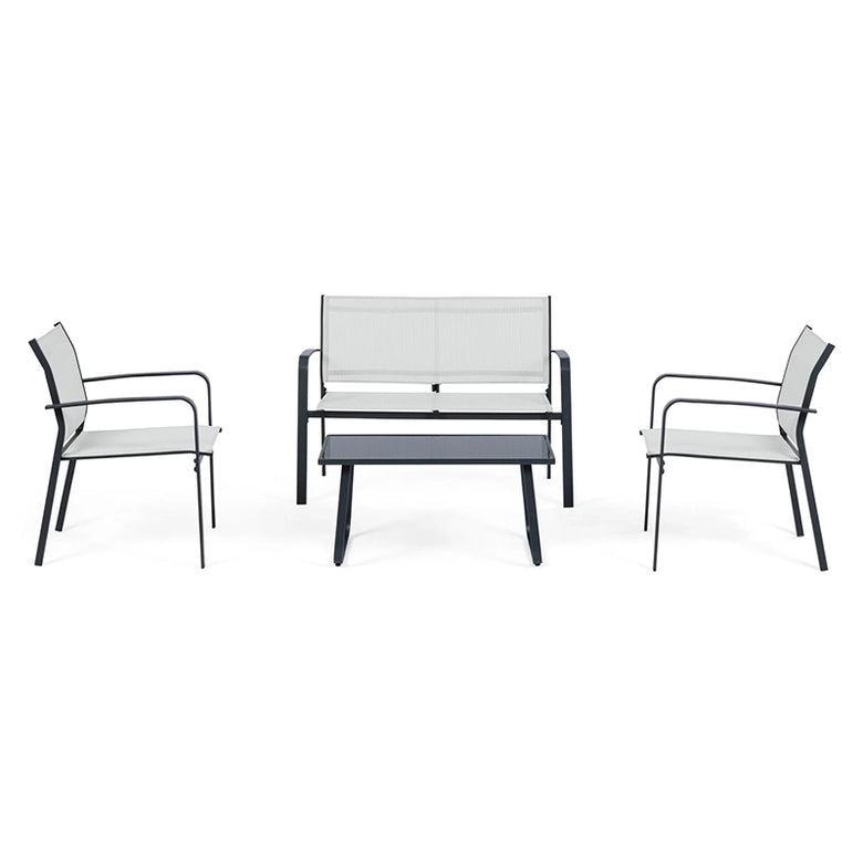 Andrea Bizzotto Arent salotto da Giardino Bianco Antracite Bianco Grigio, vista laterale della struttura e del profilo