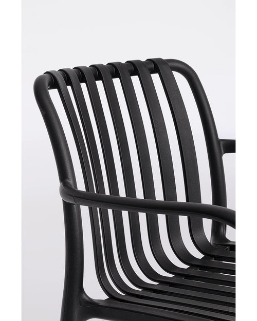 Andrea Bizzotto Billie sedia con braccioli in plastica nera 0650081