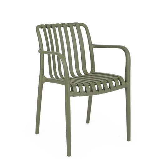 Andrea Bizzotto Billie sedia con braccioli in plastica verde 0650085