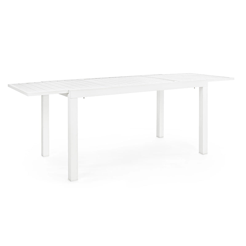 Andrea Bizzotto Hilde 140x77 tavolo allungabile bianco, dettaglio ravvicinato dei materiali