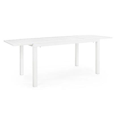 Andrea Bizzotto Hilde 140x77 tavolo allungabile bianco, dettaglio ravvicinato dei materiali