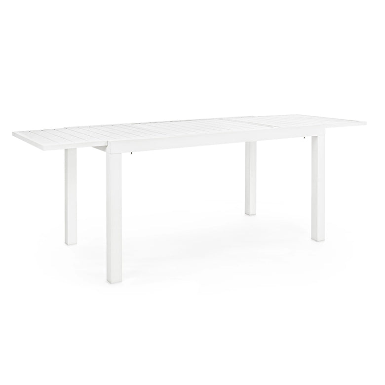 Andrea Bizzotto Hilde 140x77 tavolo allungabile bianco, dettaglio ravvicinato dei materiali