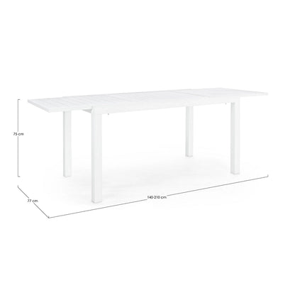 Andrea Bizzotto Hilde 140x77 tavolo allungabile bianco ambientato in spazio living con arredi coordinati