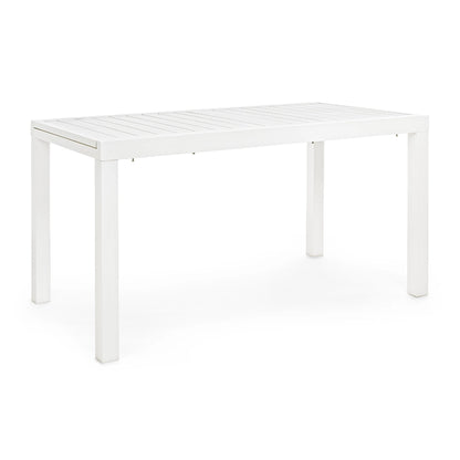 Andrea Bizzotto Hilde 140x77 tavolo allungabile bianco ambientato in spazio living con arredi coordinati