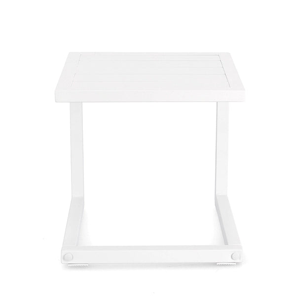 Andrea Bizzotto Hilde tavolino 40x40 bianco, dettaglio ravvicinato dei materiali
