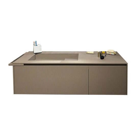 Antonio Lupi Binario 03 Mobile bagno 138x54 Argilla Seta cannettato lavabo in colormood