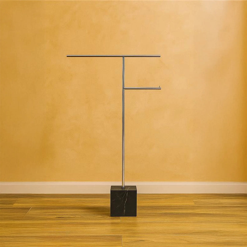 Antonio Lupi Bivio2 Piantana portasciugamani Nikel Satinato E Base Nero Marquinia