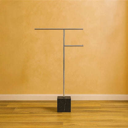 Antonio Lupi Bivio2 Piantana portasciugamani Nikel Satinato E Base Nero Marquinia