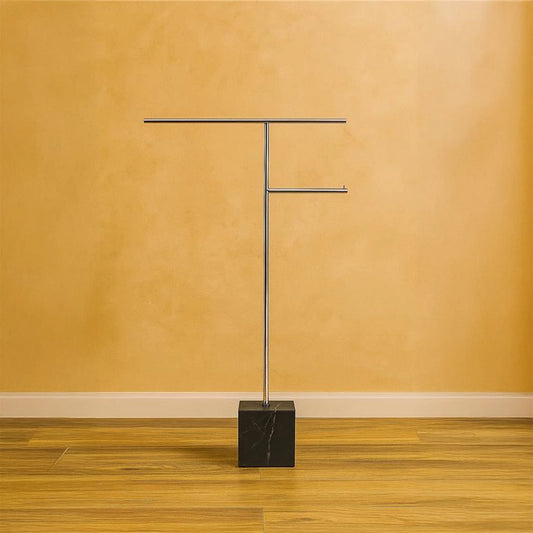 Antonio Lupi Bivio2 Piantana portasciugamani Nikel Satinato E Base Nero Marquinia