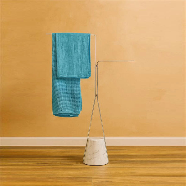 Antonio Lupi Halo3b Porta asciugamani In Ottone bianco E base in Marmo Di Carrara