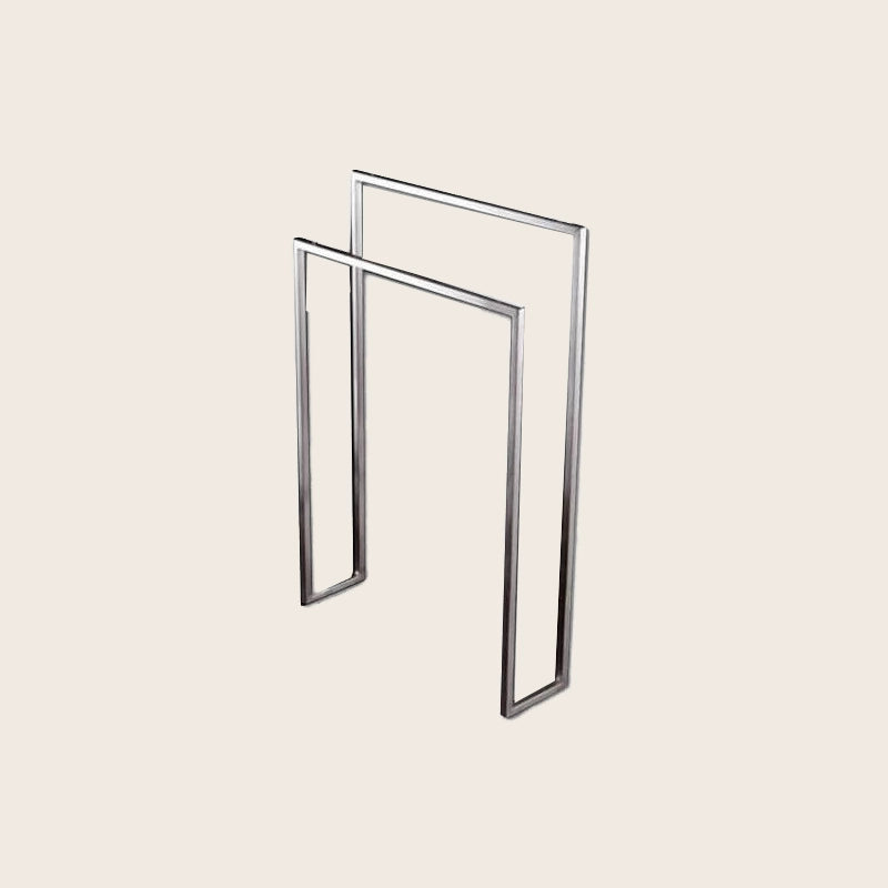 Antonio Lupi Portasciugamani soffitto pavimento satinato in acciaio inox montato a parete, vista del design e della...