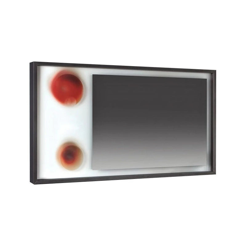 Antonio lupi specchio 90x50 con cornice in alluminio con lavabo e rubinetteria, vista frontale su sfondo neutro - Antonio...